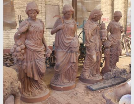 Iron Casting Statue four season figures for garden decor