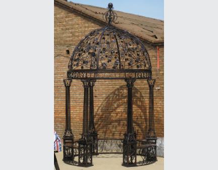 customer black Wrought Iron Greenhouse,garden gazebo