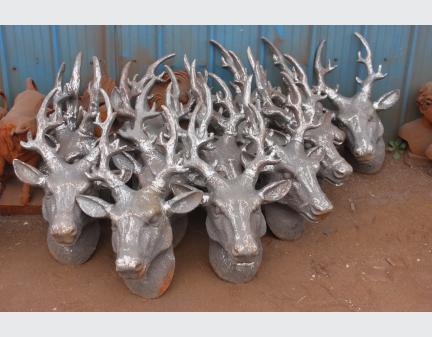 metal sculpture wall art deear stag head for wall decor