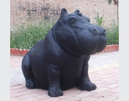 cast iron garden aniamls of metal large hippo