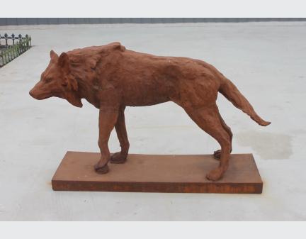 iron dog statue,antique cast iron wolf