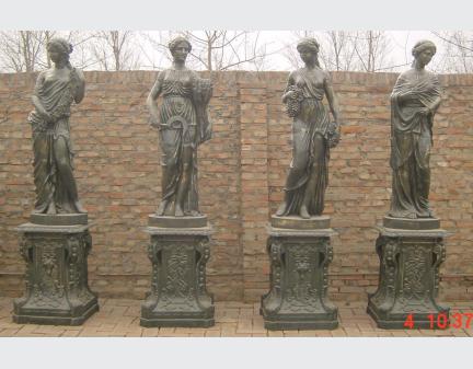 four season ladies metal with the base,garden statue