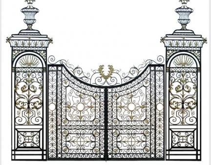 iron metal gate,outdoor gate,black iron gate