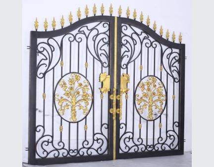  Manufacture Customized Ornamental wrought iron fence gate,outdoor iron gate