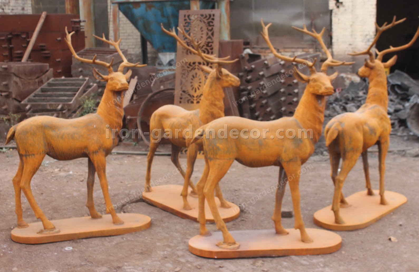 cast iron sculpture,metal animals wholesale stags_Stag_Animal-Yard art-metal  garden-garden sculpture